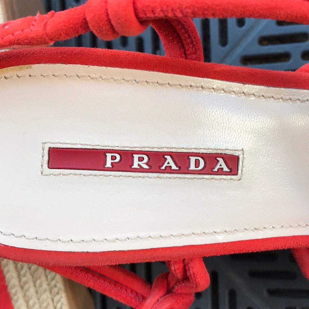 ๐ฏ PRADA red suede wedges - EUC - Picture 6 of 6